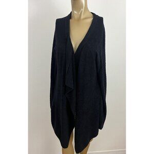 Barefoot Dreams 433 Bamboo Chic Lite One Mile Cardigan Sweater Women's L/XL Blk